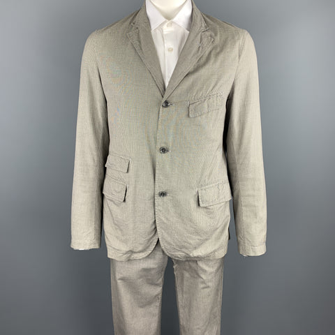 ENGINEERED GARMENTS Size 42 Black & White Houndstooth Cotton Suit
