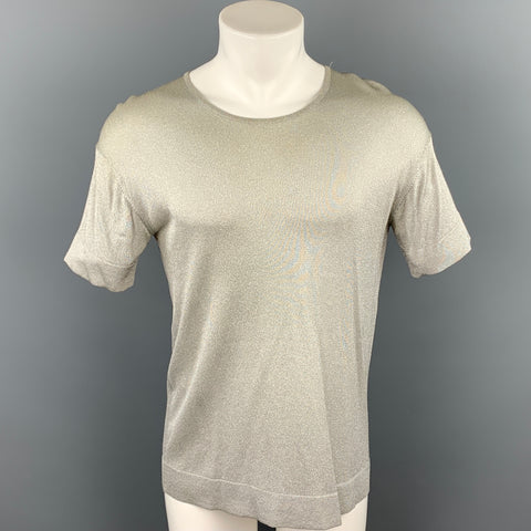 SO by Alexander Van Slobbe Size M Silver Metallic Acetate Crew-Neck Pullover