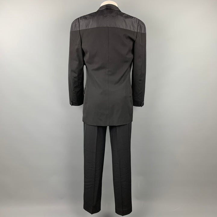JEAN PAUL GAULTIER CLASSIQUE Size 38 Black Wool Peak Lapel Double Breasted Suit