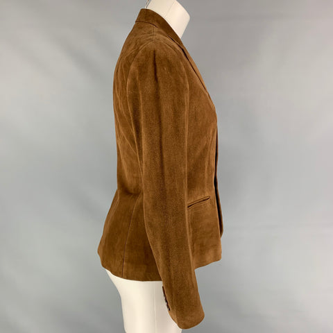 RALPH LAUREN Black Label Size 6 Brown Suede Jacket