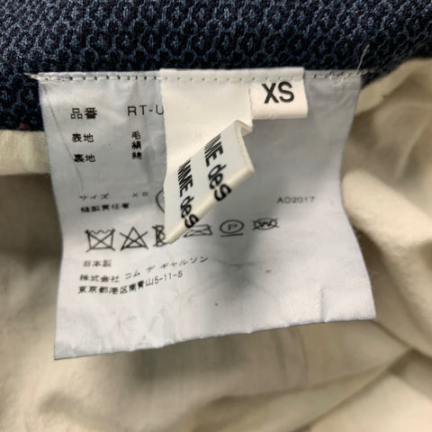 COMME des GARCONS Size XS Navy Grey Nailhead Wool Blend Cropped Casual Pants