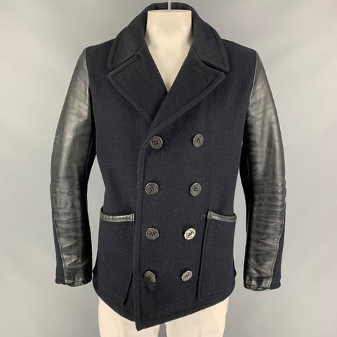 SCHOTT Chaquetón cruzado de tejidos mixtos negro talla L