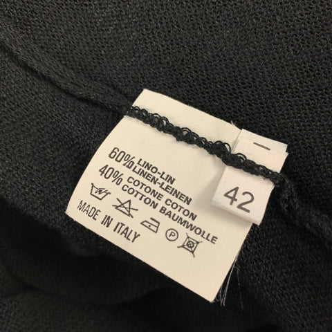 ALESSANDRO Taille 6 Robe tunique en coton et lin noir et anthracite