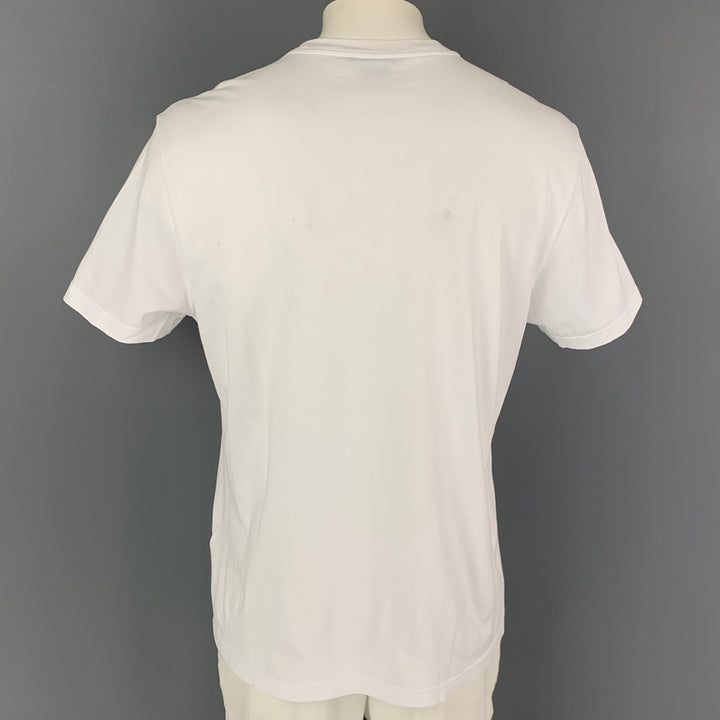 VERSACE Size 3XL White Black Logo Cotton Short Sleeve T-shirt