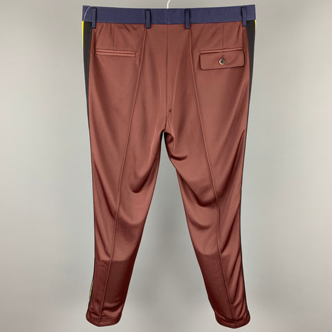 MSGM Size 36 Navy & Brown Color Block Polyester / Polyamide Casual Pants