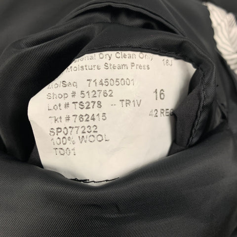TODD SNYDER Size 42 Regular Charcoal Black Wool Sport Coat