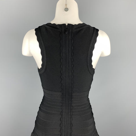 HERVE LEGER Size M Black Rayon / Spandex Cocktail Dress