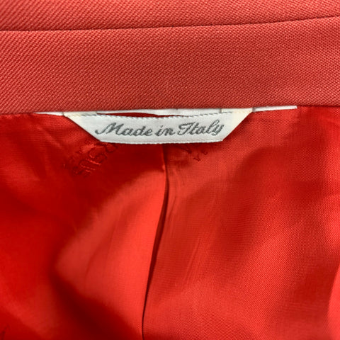 VERSUS by GIANNI VERSACE Size 40 Coral Virgin Wool Notch Lapel Suit