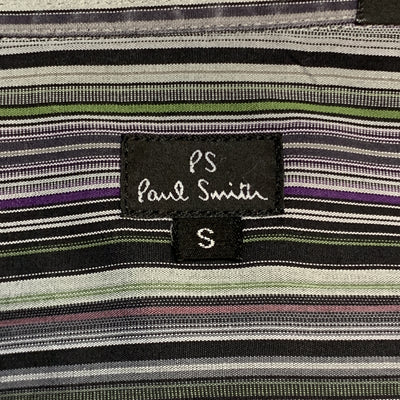 PS by PAUL SMITH Size S Gray & Black Stripe Cotton French Cuff Long Sleeve Shirt