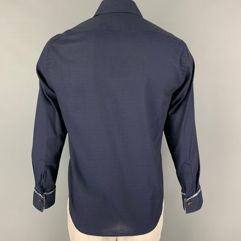 DAGMAR Size M Blue Print Cotton French Cuff Long Sleeve Shirt