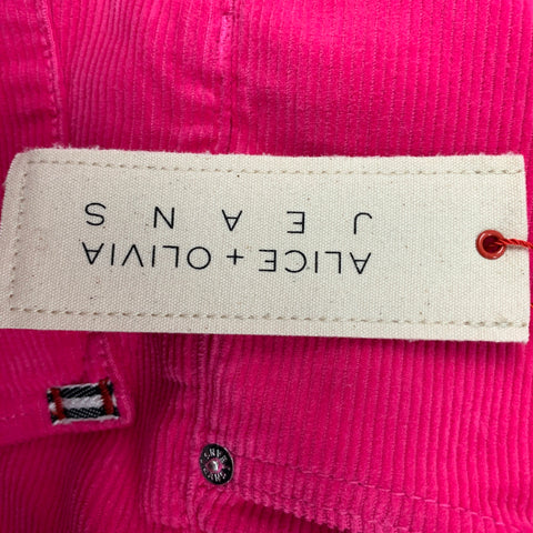 ALICE + OLIVIA Size 24 Pink Cotton Corduroy Jean Cut Pants