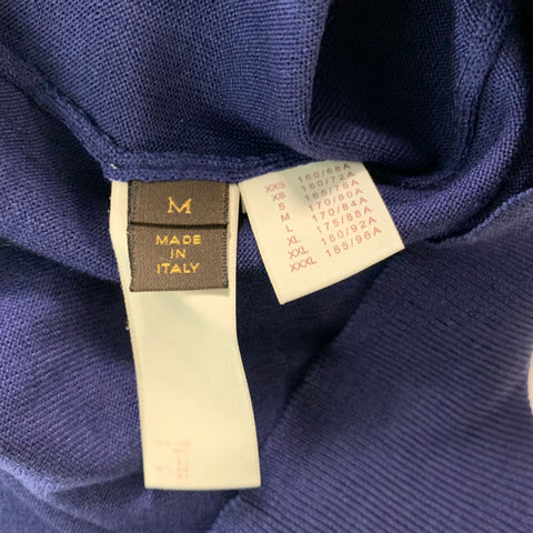 LOUIS VUITTON Size M Blue Knitted Wool Silk Creeper Pullover