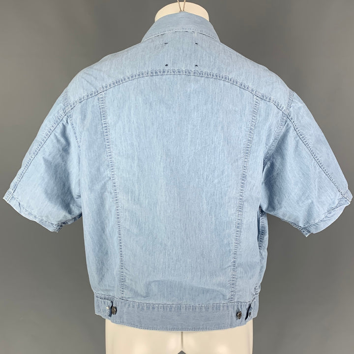 LEVI STRAUSS Size M Blue Contrast Stitch Short Sleeve Jacket