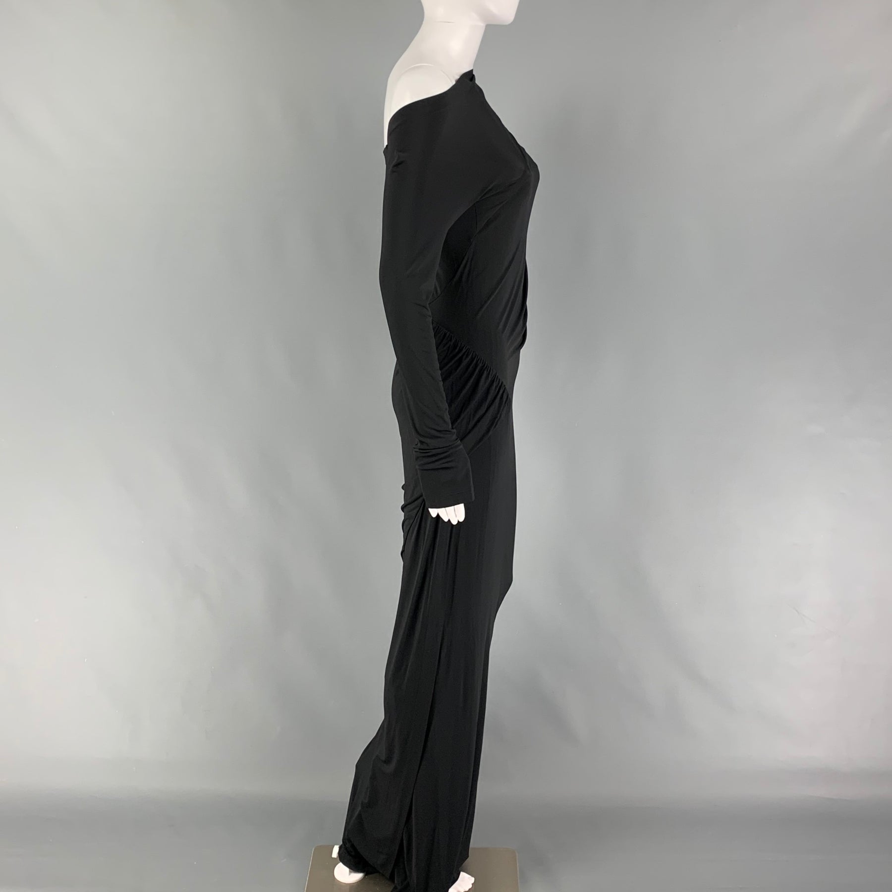 DONNA KARAN Size M Black Viscose Draped Long Dress – Sui Generis Designer  Consignment