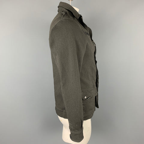 SAGE DE CRET Size L Dark Green Polyester Epaulettes Jacket