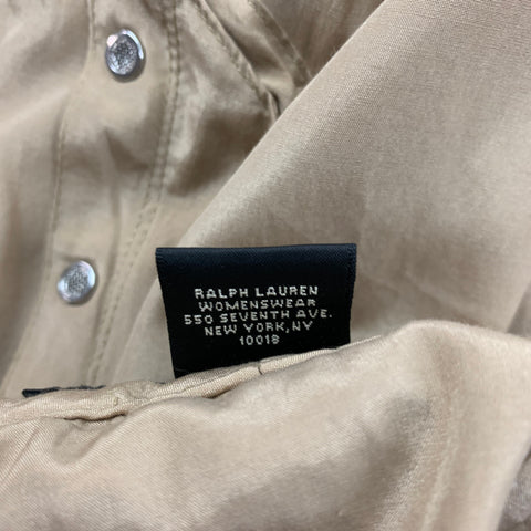 RALPH LAUREN Black Label Size 6 Beige Silk Cotton Shiny Cargo Casual Pants