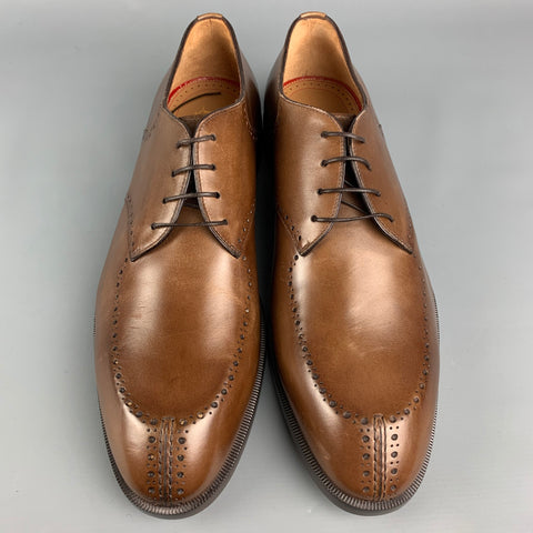 CHRISTIAN LOUBOUTIN Size 12 Brown Perforated Leather Oxford Lace Up Shoes