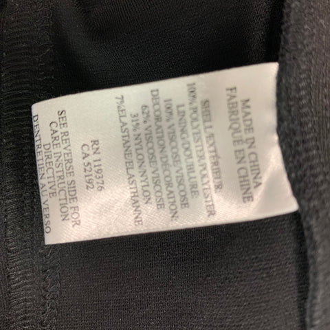 HELMUT LANG Size M Black Polyester Drapey Dress
