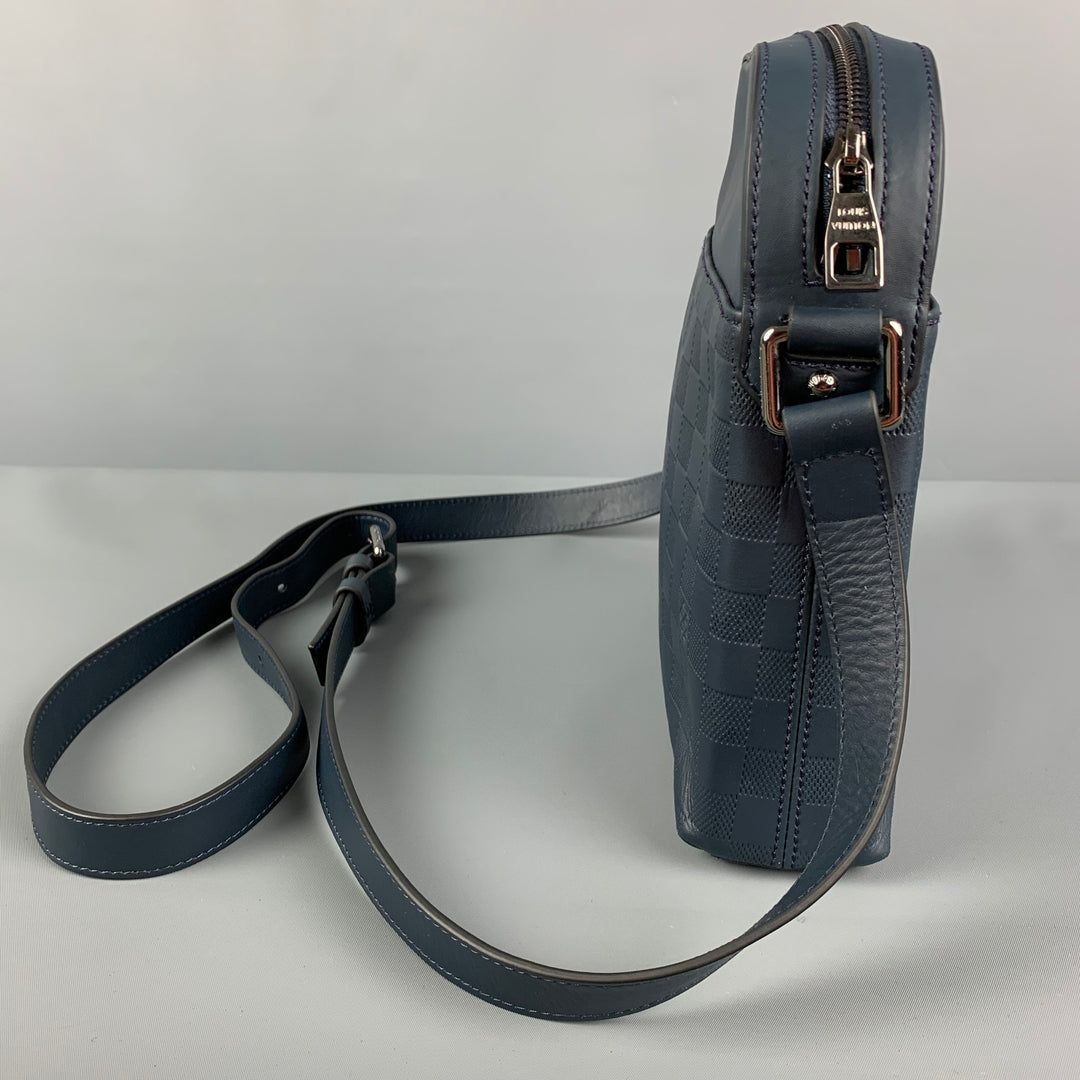 LOUIS VUITTON Blue Leather Damier Infini District Pochette Bag