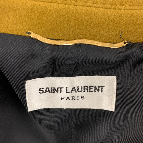 SAINT LAURENT Veste croisée en laine et cachemire moutarde taille 0