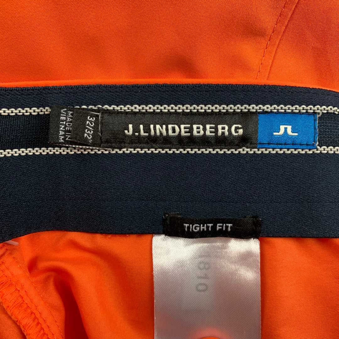 J. LINDEBERG Talla 32 Pantalón de vestir naranja con cremallera y bragueta