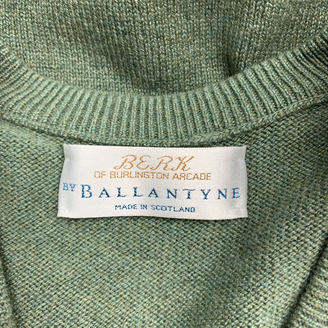 BALLANTYNE Taille XL Gilet pull en cachemire vert mousse à col en V