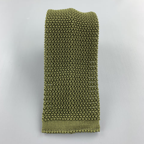 NEW & LINGWOOD Olive Green Silk Textured Knit Tie