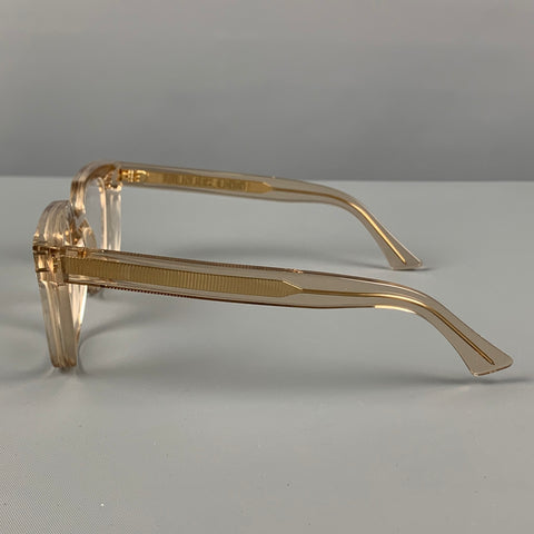 CUTLER AND GROSS Clear Gold Acetate Sunglasses