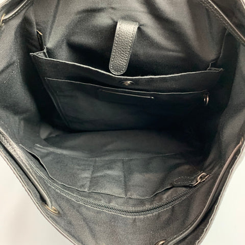 Mochila Hudson de cuero granulado negro de COACH