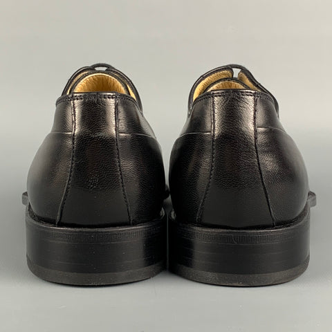 BALLY Size 9 Black Leather Cap Toe Lace Up Rogers Shoes