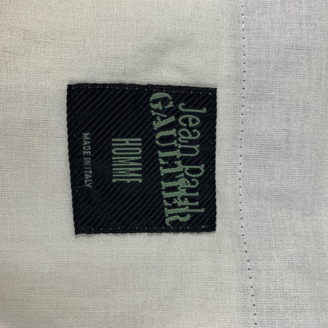 Vintage JEAN PAUL GAULTIER Size M Charcoal White Chalkstripe Virgin Wool Suit
