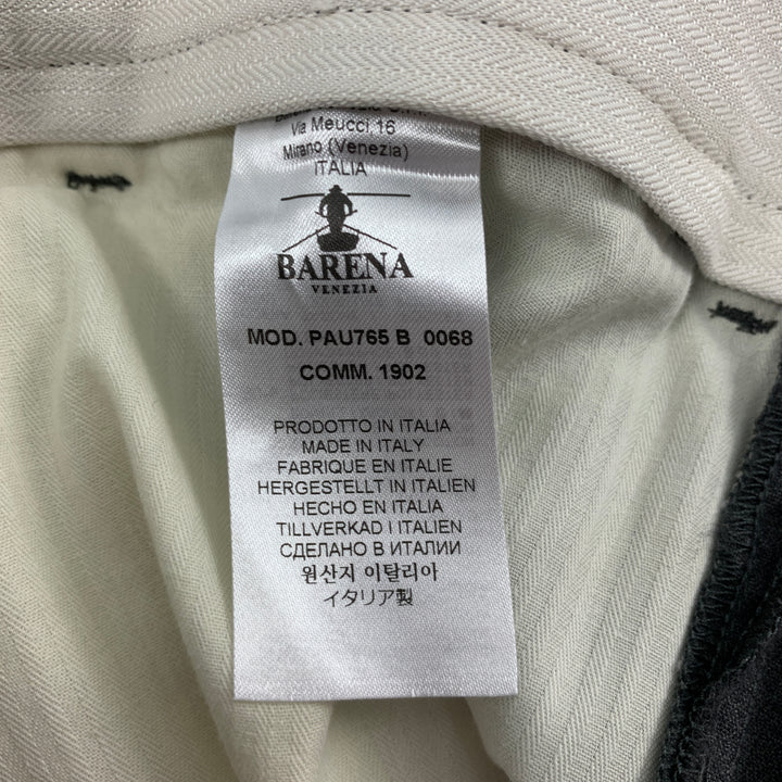 BARENA Size 34 Dark Gray Wool / Lycra Cuffed Dress Pants