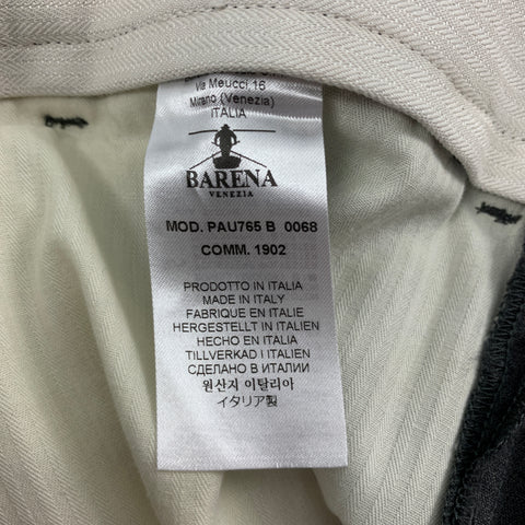 BARENA Taille 34 Pantalon habillé en laine / Lycra gris foncé à revers
