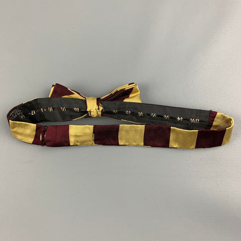 POLO by RALPH LAUREN Burgundy Yellow Stripe Silk Bow Tie