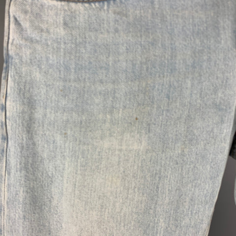 SAINT LAURENT Size 33 Light Blue Cotton Elastane Button Fly Jeans