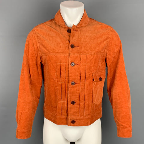 OSCAR H. GRAND Chaqueta abotonada de pana naranja talla S