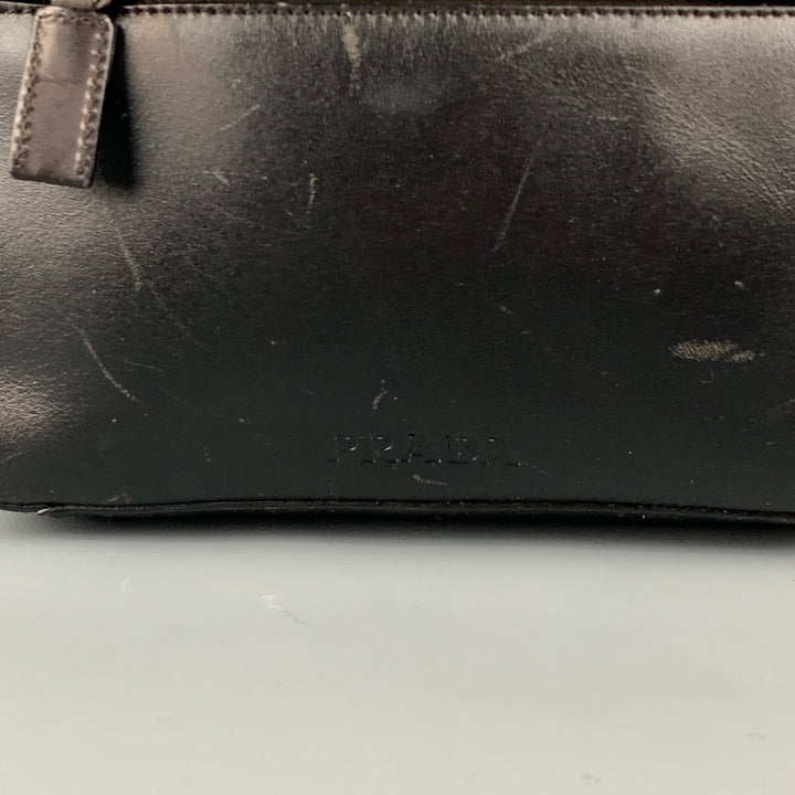 Vintage PRADA Black Leather Cross Body Handbag