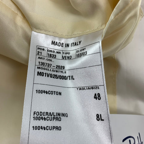 LANVIN Size 38 White Cotton Notch Lapel Sport Coat