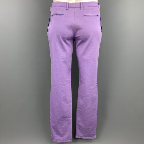ETRO Size 34 x 34  Print Lavender Cotton Blend Zip Fly Casual Pants