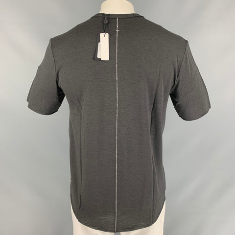 RAG &amp; BONE Camiseta con cuello redondo de lana lisa gris oscuro Talla L