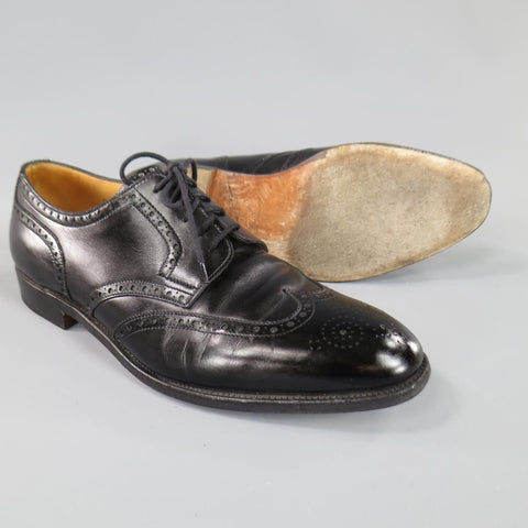 JOHN LOBB DARBY Taille US 10,5 Chaussures à lacets en cuir noir Wingtip