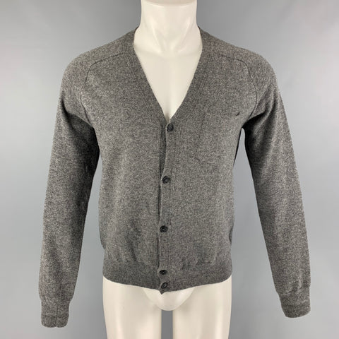 AMI by ALEXANDRE MATTIUSSI Size M Grey Heather Wool V-Neck Cardigan