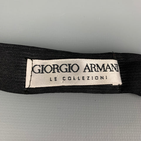 GIORGIO ARMANI Black Textured Silk Bow Tie