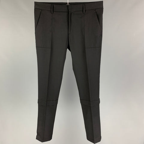 VIKTOR &amp; ROLF Taille 34 Pantalon habillé en laine noire avec braguette zippée