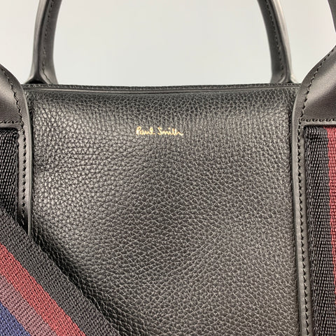 PAUL SMITH Black Pebble Grain Leather Briefcase Bag
