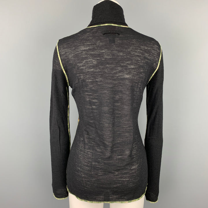 JEAN PAUL GAULTIER x BERGDORF GOODMAN Size L Black & Multi-Color Print Wool Pullover