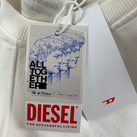 DIESEL x Tom Of Finland Size M White Black Graphic Cotton Crew-Neck Pullover