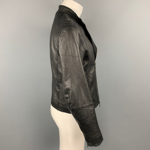 JOHN VARVATOS * U.S.A. Size S Black Leather Zip Up Jacket