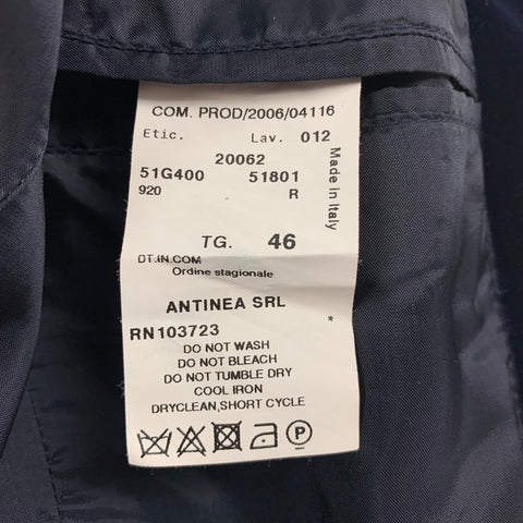 EMPORIO ARMANI Size 36 Blue Velvet Viscose / Silk Peak Lapel Sport Coat