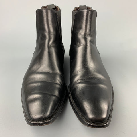 MASSIMO EMPORIO Size 10 Black Leather Ankle Chelsea Boots